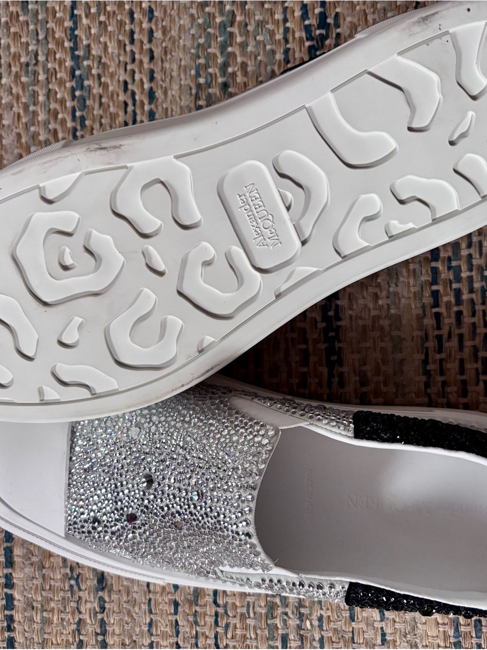 Alexander McQueen Silver Crystal Slip-On Sneakers - Picture 4 of 4